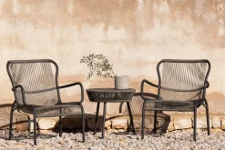 Table D'Appoint Loop Plastique Gris / Cordage Polyethylene Tisse Main - O 51 Cm - Vincent Sheppard