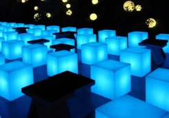 Table D'Appoint Lumineuse Cubo Outdoor Plastique/ 43 Cm - Avec Cable - Slide
