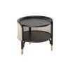 Table D'Appoint Mos Fibre Vegetale Bois Noir Beige / 50 X 47 Cm - Cannage & Bois - Wiener Gtv Design