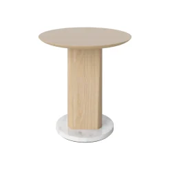 Table D'Appoint Root Pierre Bois Naturel / O 42 X H 44 Cm - Marbre & Chene - Bolia