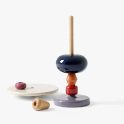 Table D'Appoint Shuffle Mh1 Bois Multicolore / Modulable - O 45 X H 69 Cm - &Tradition