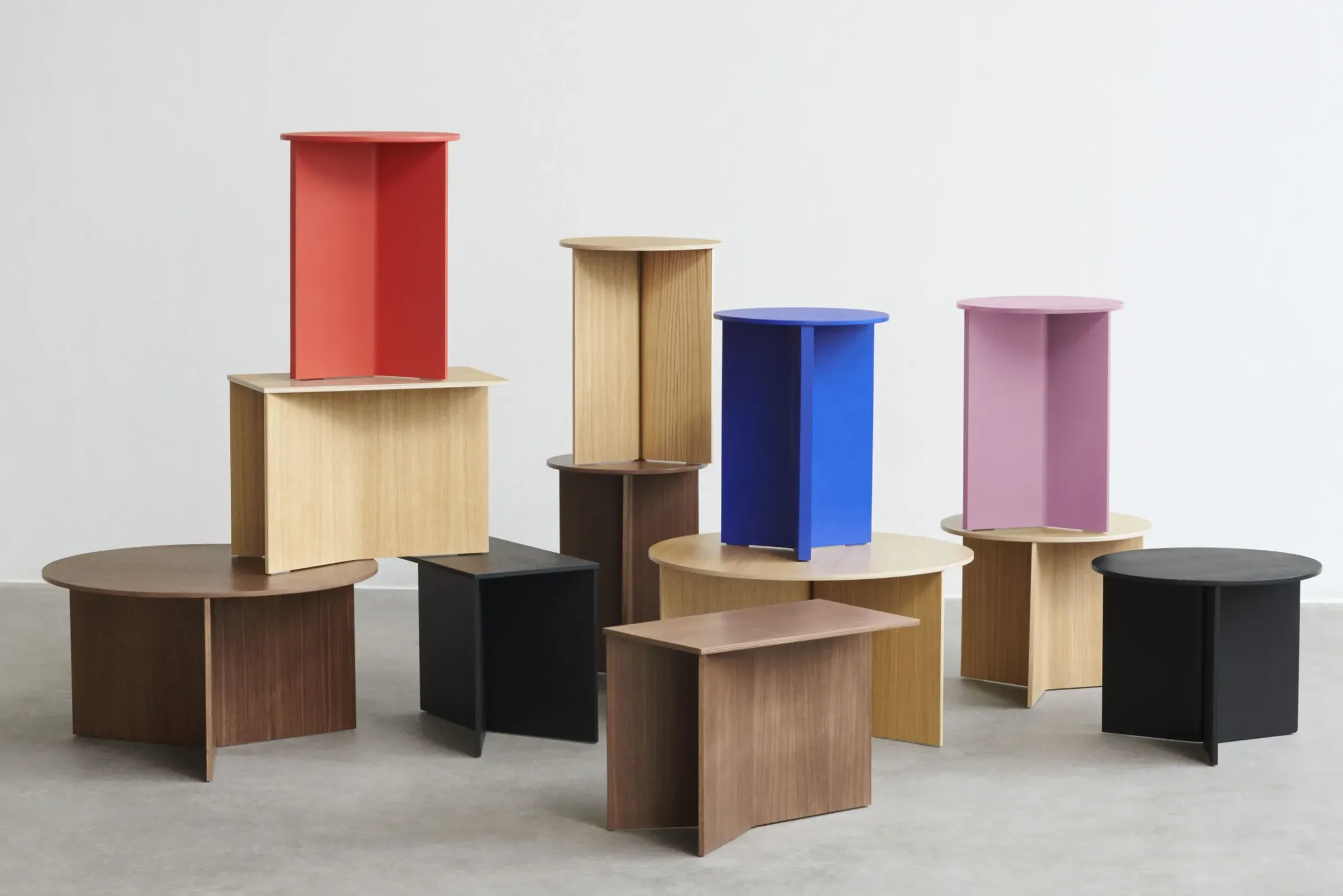Table D'Appoint Slit Wood Bois/ Haute - O 35 X H 47 Cm / Bois - Hay