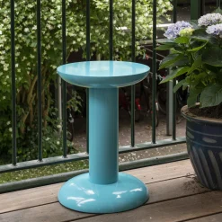 Table D'Appoint Thing Metal Bleu / Tabouret - By George Sowden / Alu Recycle - Raawii