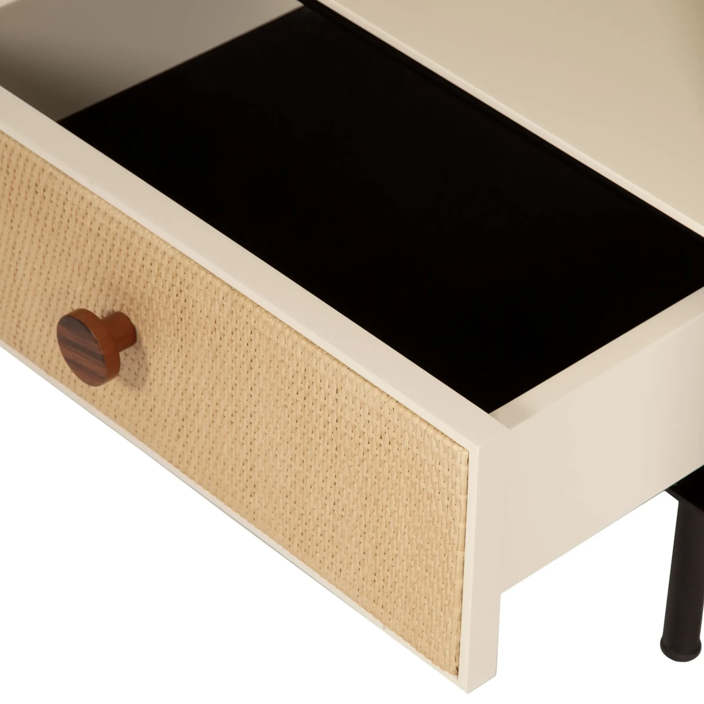 Table De Chevet Essence Bois Noir / Rotin - Maison Sarah Lavoine