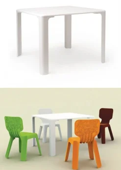 Table Enfant Linus Plastique Bois75 Cm X 75 Cm - Magis