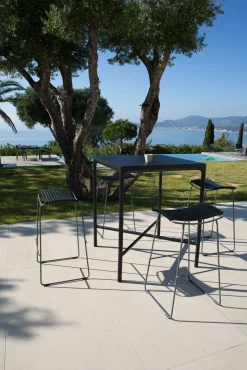 Table Haute Four Metal Noir Bois Naturel / L 90 X H 111 Cm - Houe