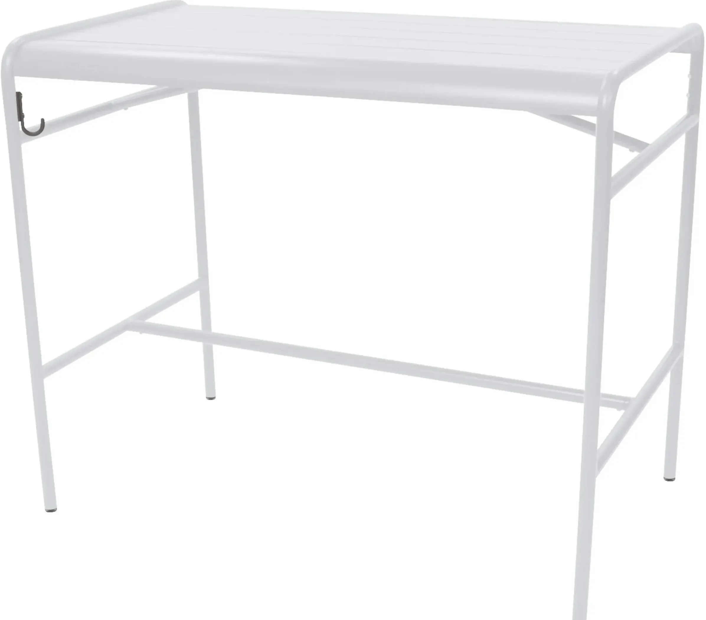 Table Haute Luxembourg Metal Blanc / 4 Personnes - 126 X 73 Cm - Aluminium - Fermob