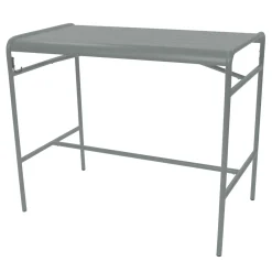 Table Haute Luxembourg Metal Gris / 4 Personnes - 126 X 73 Cm - Aluminium - Fermob