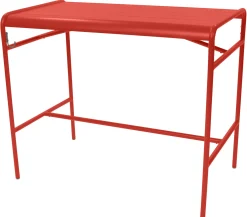 Table Haute Luxembourg Metal Rouge Orange / 4 Personnes - 126 X 73 Cm - Aluminium - Fermob