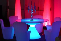 Table Lumineuse Ed Verre Plastique/ O 140 Cm - Slide