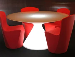 Table Lumineuse Ed Verre Plastique/ O 140 Cm - Slide