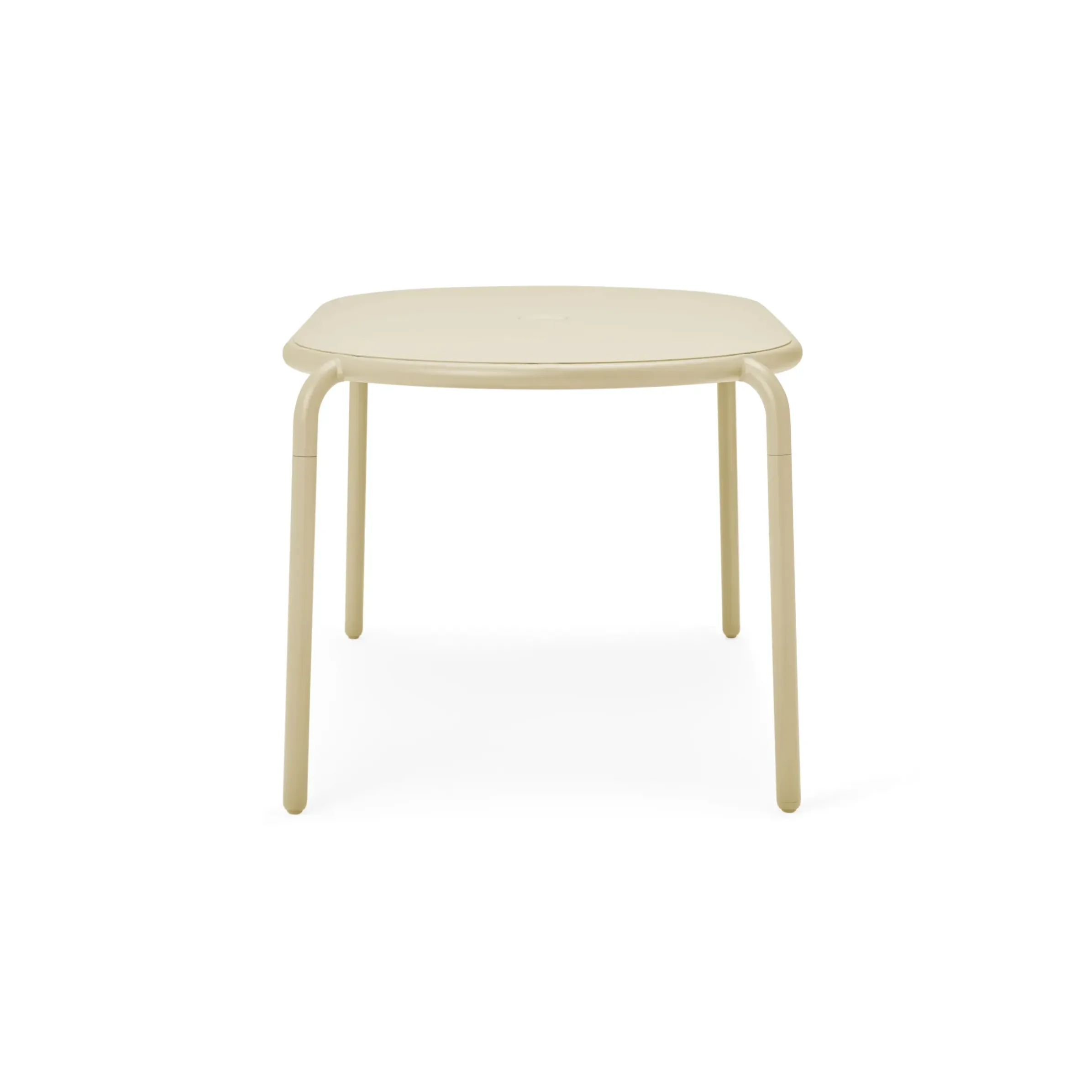Table Ovale Toni Tavolo Metal Beige / 160 X 90 Cm - Trou Pour Parasol + Bougeoir Amovible - Fatboy