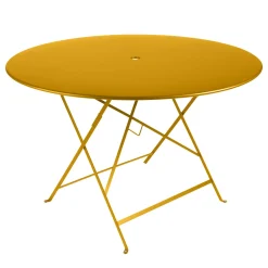 Table Pliante Bistro Metal Jaune / O 117 Cm - 6/8 Personnes - Trou Parasol - Fermob