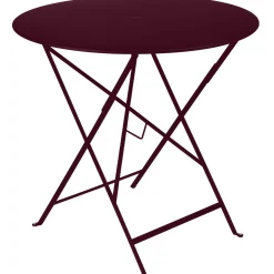 Table Pliante Bistro Metal Rouge /O 77 Cm - Trou Pour Parasol - Fermob