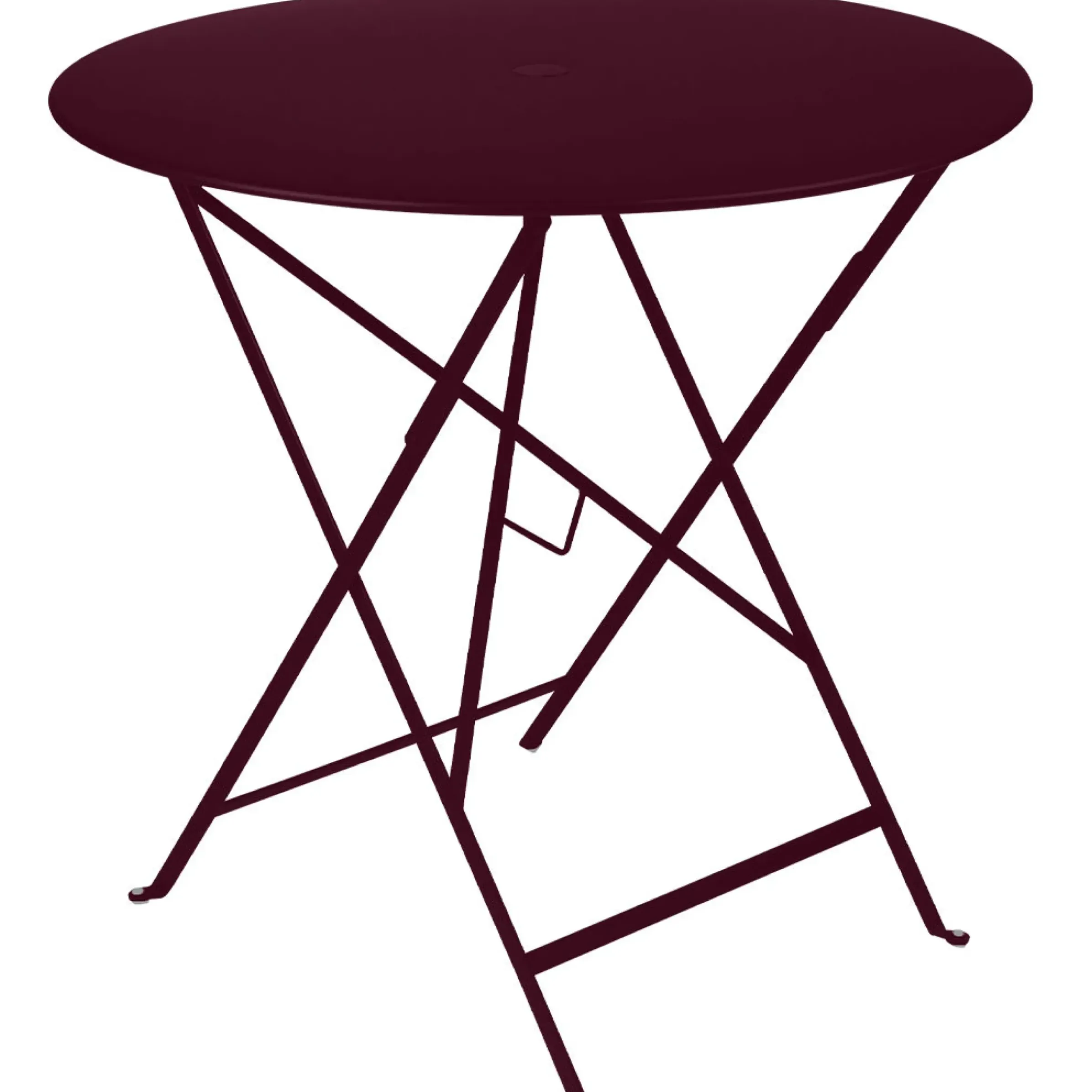 Table Pliante Bistro Metal Rouge /O 77 Cm - Trou Pour Parasol - Fermob