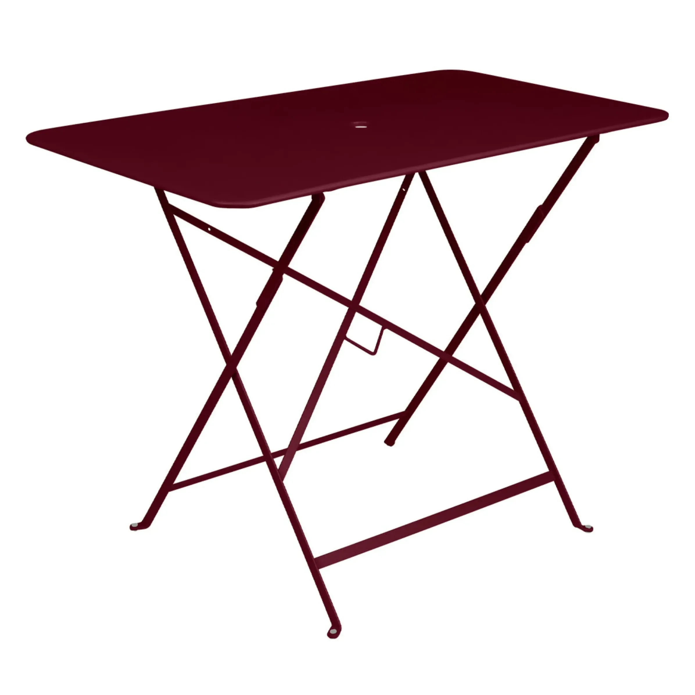 Table Pliante Bistro Metal Rouge / 97 X 57 Cm - 4 Personnes - Trou Parasol - Fermob