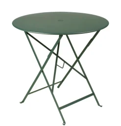 Table Pliante Bistro Metal Vert / O 77Cm - Trou Pour Parasol - Fermob