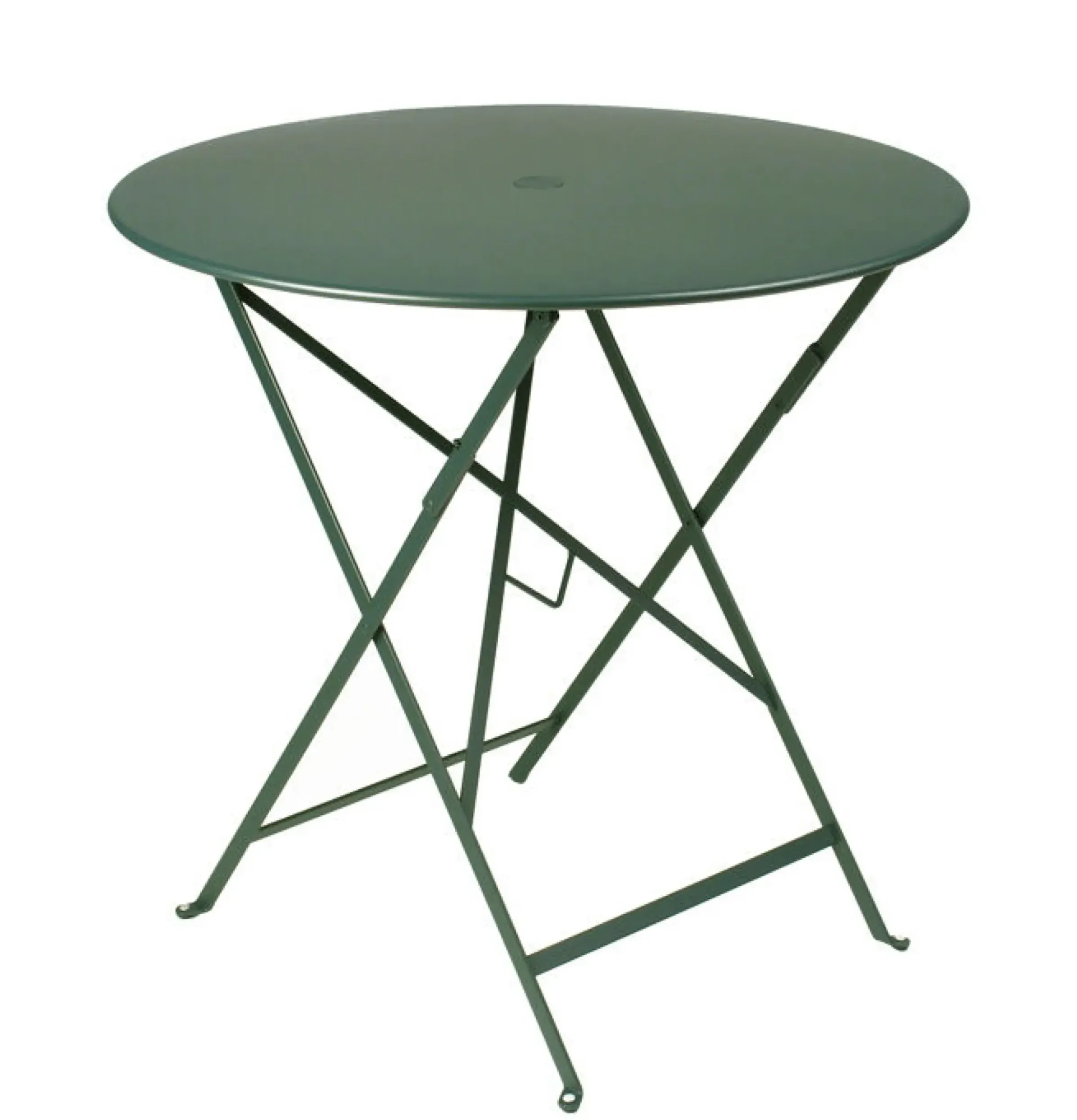 Table Pliante Bistro Metal Vert / O 77Cm - Trou Pour Parasol - Fermob