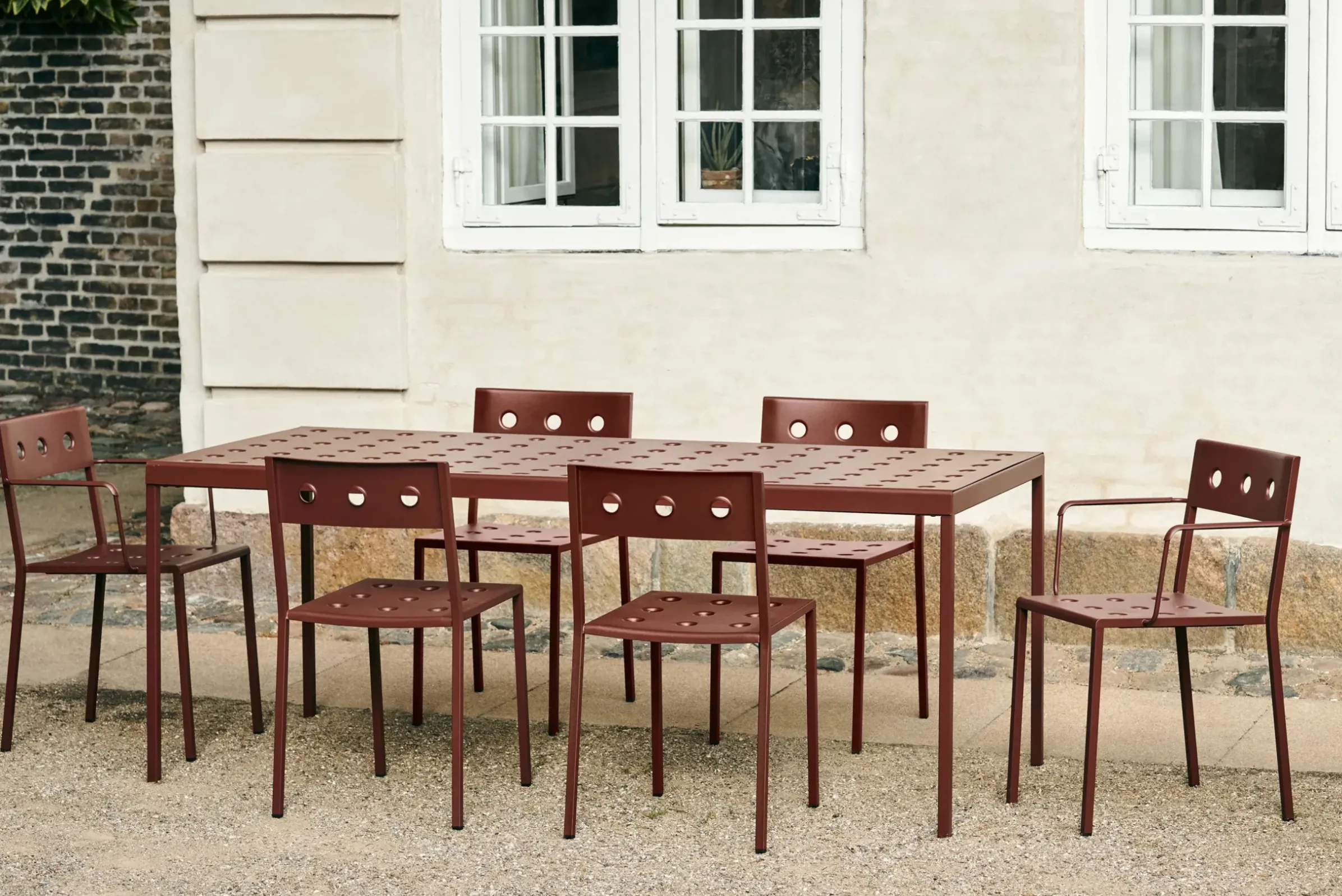 Table Rectangulaire Balcony Metal Beige / 190 X 87 Cm - Hay