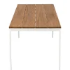 Table Rectangulaire Be-Easy Metal Blanc Bois Naturel / Teck - 200 X 79 Cm - Kristalia