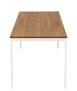 Table Rectangulaire Be-Easy Metal Blanc Bois Naturel / Teck - 200 X 79 Cm - Kristalia
