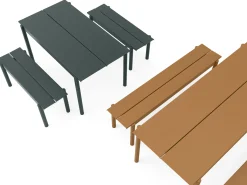 Table Rectangulaire Linear Metal Vert / 140 X 75 Cm - Muuto