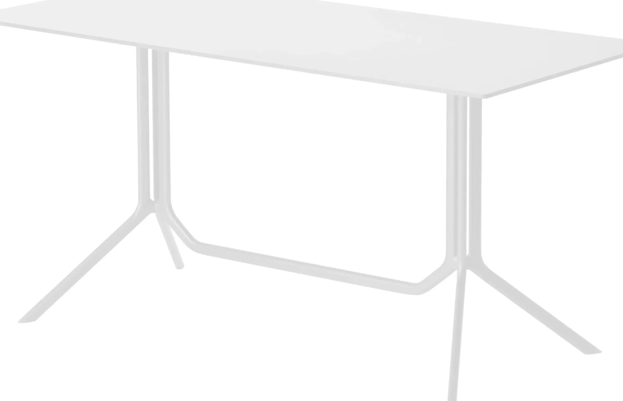 Table Rectangulaire Poule Double Metal / Fixe - 150 X 70 Cm - Kristalia