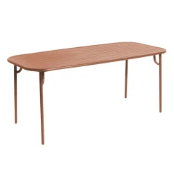 Table Rectangulaire Week-End Medium Metal Marron / 180 X 85 Cm - Aluminium / 6 Personnes - Petite Friture