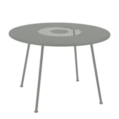 Table Ronde Lorette Metal Gris / O 110 Cm - Metal Perfore - Fermob