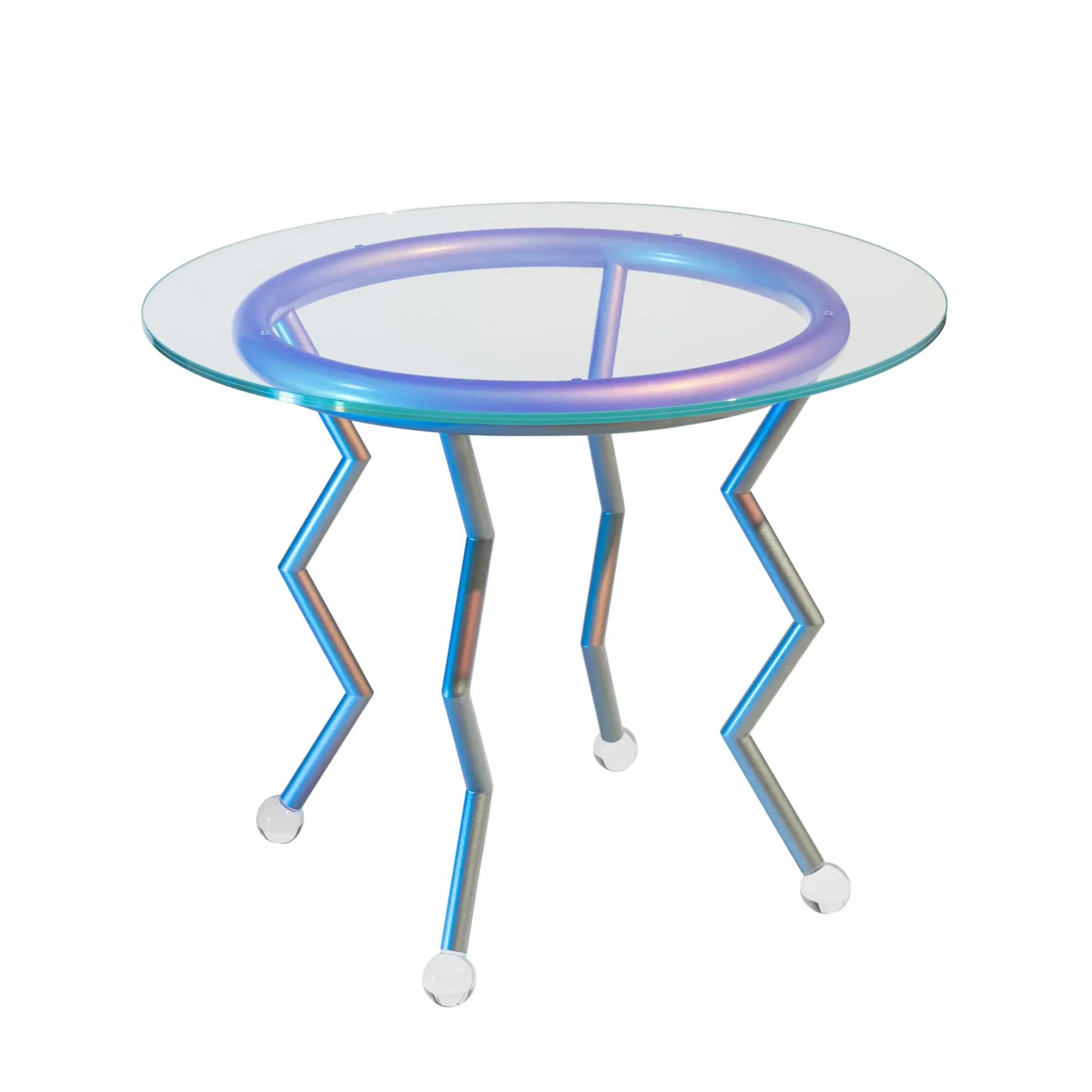 Table Ronde Medusa - Night Tales Verre Transparent / By Masanori Umeda, 1982-2020 - Edition Limitee - Memphis Milano