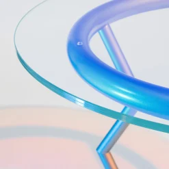 Table Ronde Medusa - Night Tales Verre Transparent / By Masanori Umeda, 1982-2020 - Edition Limitee - Memphis Milano