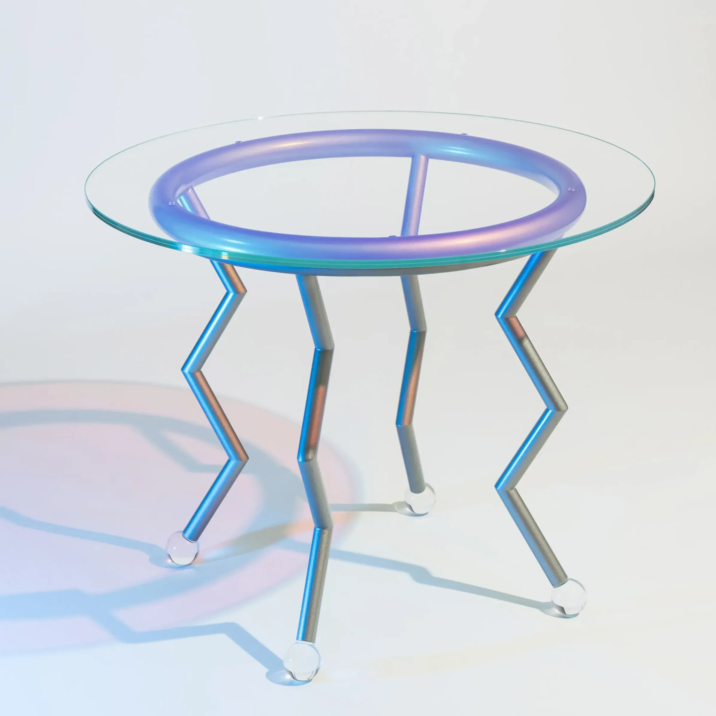 Table Ronde Medusa - Night Tales Verre Transparent / By Masanori Umeda, 1982-2020 - Edition Limitee - Memphis Milano