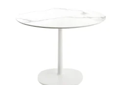 Table Ronde Multiplo Indoor/Outdoor - Ceramique Pierre / Gres Effet Marbre / O 78 Cm - Kartell