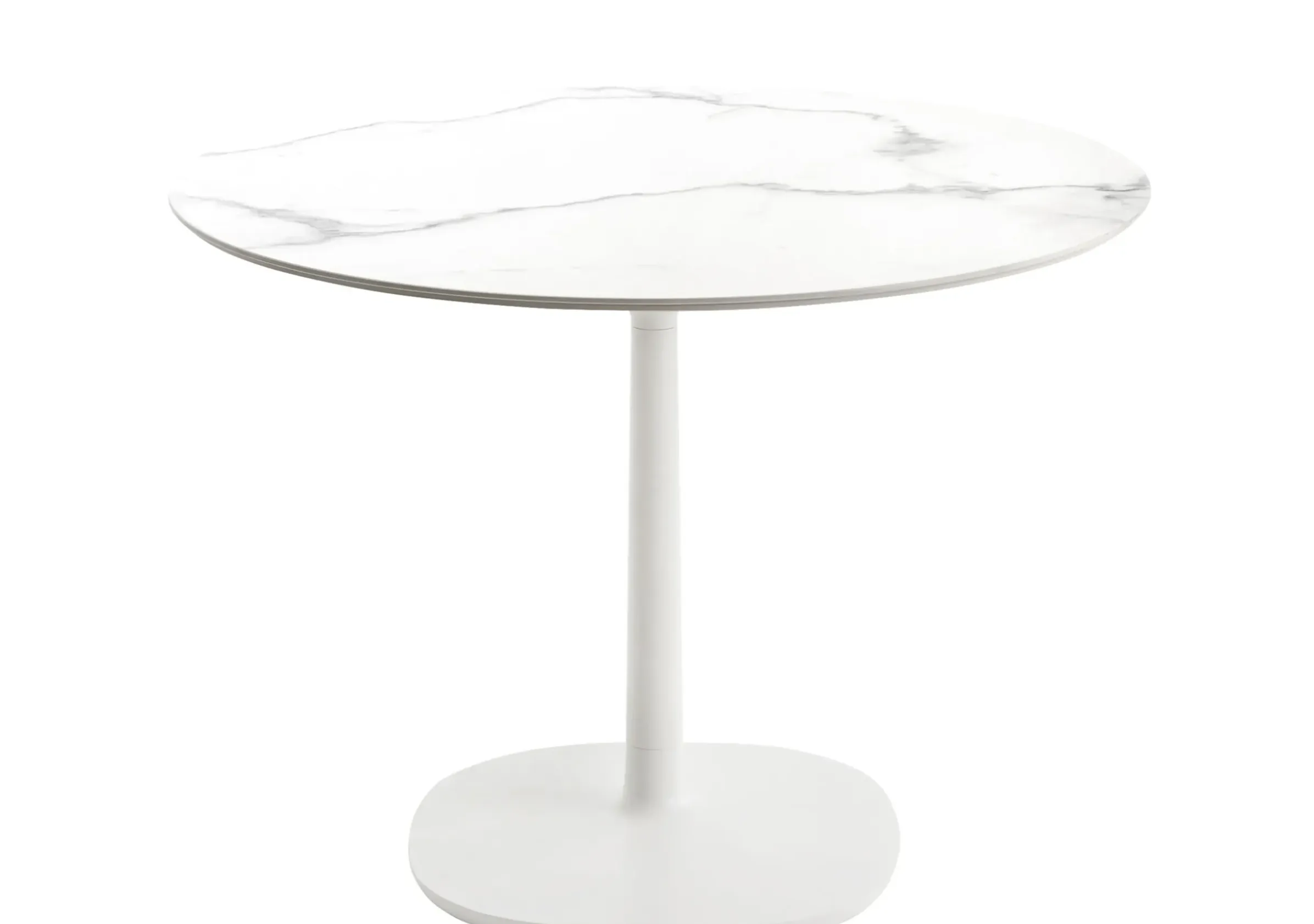 Table Ronde Multiplo Indoor/Outdoor - Ceramique Pierre / Gres Effet Marbre / O 78 Cm - Kartell