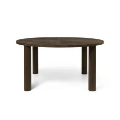 Table Ronde Post Marron Bois Naturel / O 150 X H 73 Cm - Marqueterie Faite Main - Ferm Living