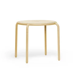 Table Ronde Toni Bistreau Metal Beige / O 80 Cm - Trou Pour Parasol + Bougeoir Amovible - Fatboy