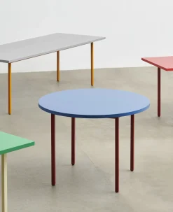 Table Ronde Two-Colour Bois Bleu / O 120 Cm - Mdf Valchromat® - Hay