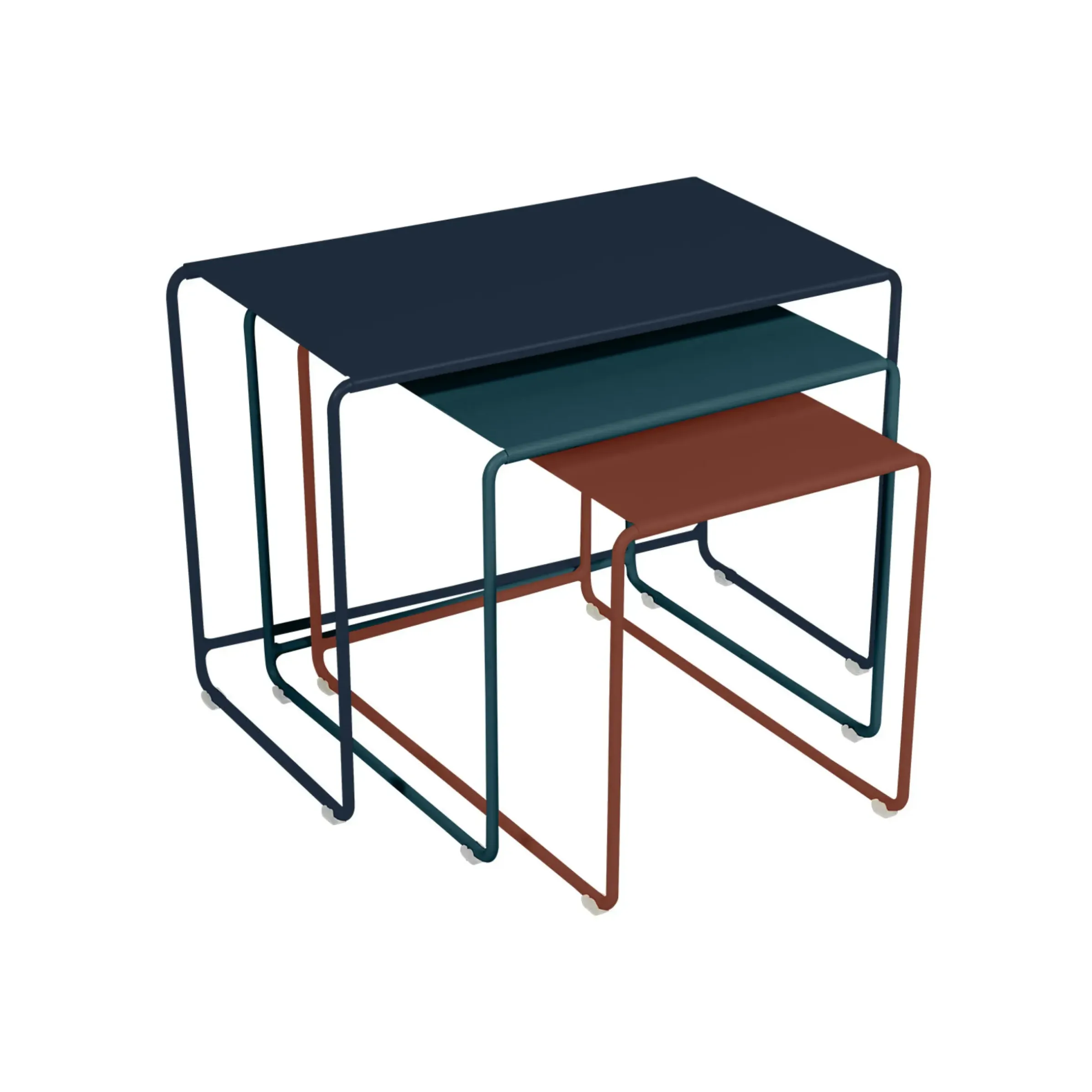 Tables Gigognes Oulala Metal Multicolore / Set De 3 - 55 X 30 X H 40 Cm - Fermob