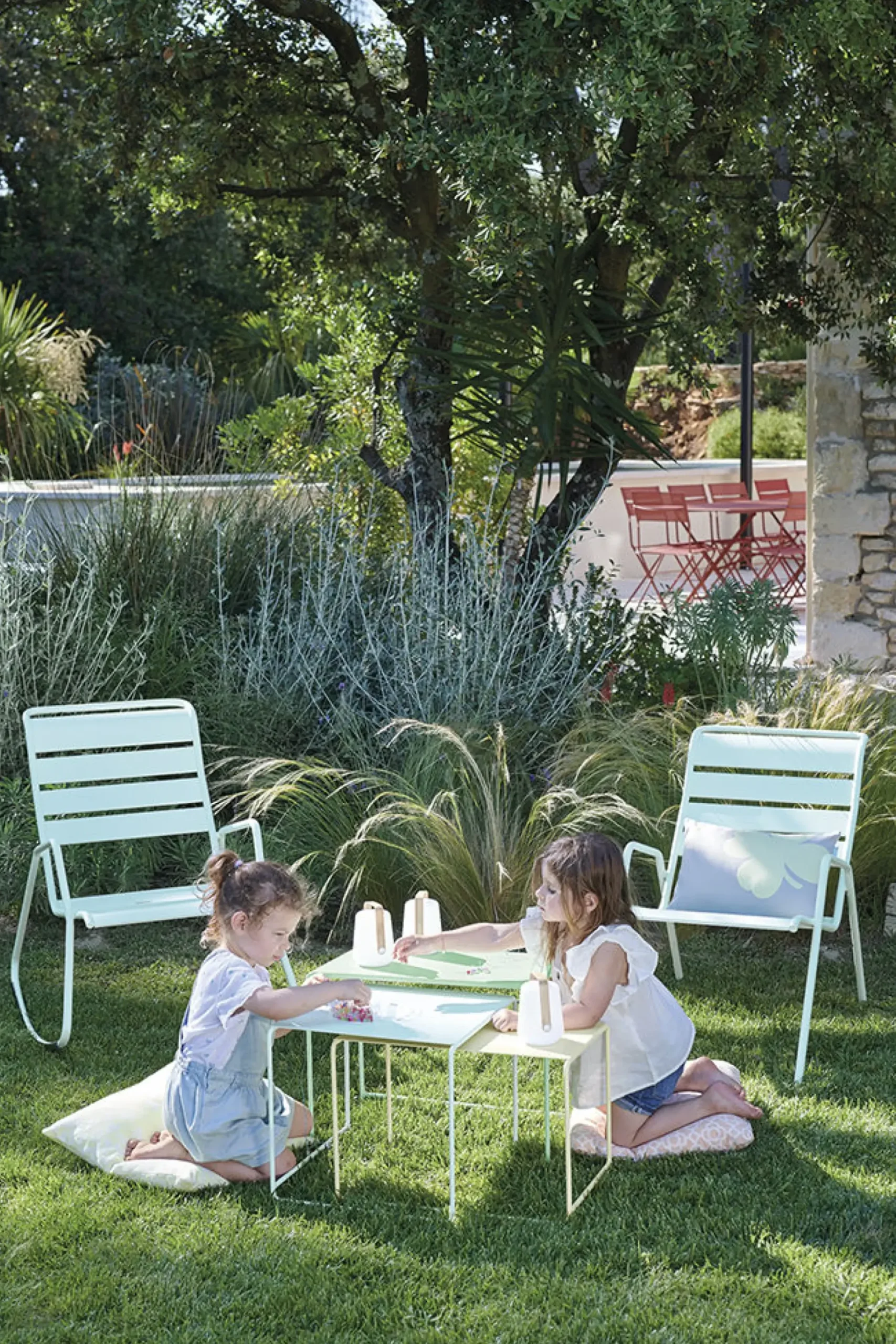 Tables Gigognes Oulala Metal Multicolore / Set De 3 - 55 X 30 X H 40 Cm - Fermob