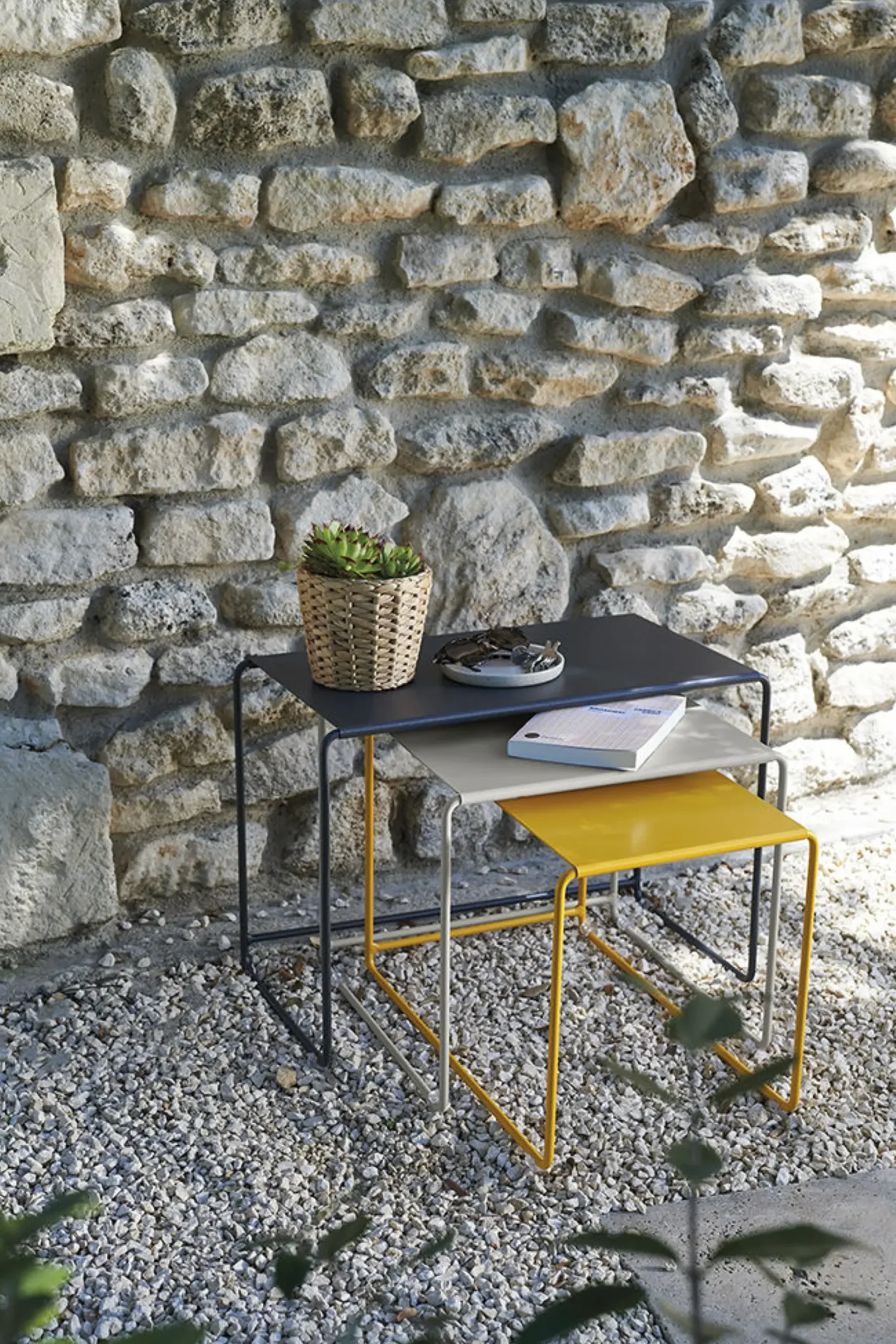 Tables Gigognes Oulala Metal Multicolore / Set De 3 - 55 X 30 X H 40 Cm - Fermob