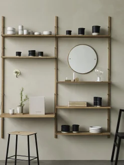 Tabouret Adam Metal Noir Bois Naturel / H 50 Cm - Indoor - Frama