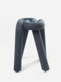 Tabouret Bold Tissu Bleu Rembourre / Tissu - Moustache