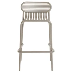 Tabouret De Bar Empilable Week-End Metal Beige / Aluminium - H 80 Cm - Petite Friture