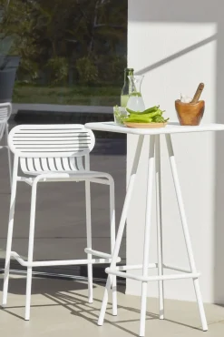 Tabouret De Bar Empilable Week-End Metal Marron / Aluminium - H 80 Cm - Petite Friture