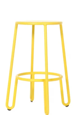 Tabouret De Bar Huggy Metal Jaune / H 65 Cm - Aluminium - Maiori