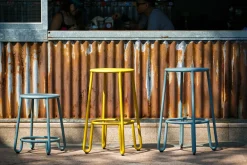 Tabouret De Bar Huggy Metal Jaune / H 65 Cm - Aluminium - Maiori