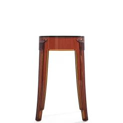 Tabouret Empilable Charles Ghost Plastique Orange Marron / H 46 Cm - Polycarbonate - Kartell