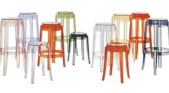 Tabouret Empilable Charles Ghost Plastique Transparent H 46 Cm / Plastique - Kartell