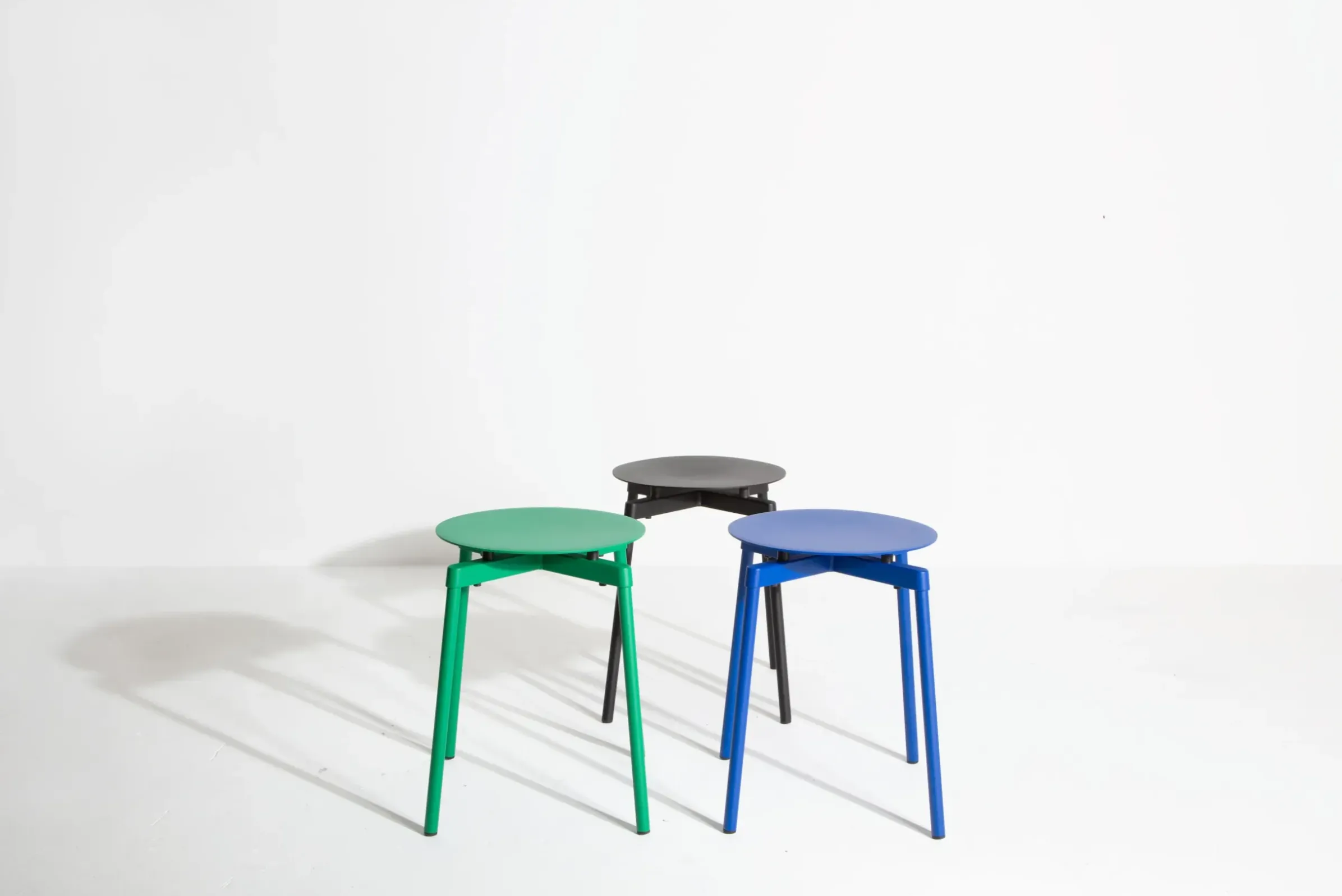 Tabouret Empilable Fromme Metal Vert / Aluminium - Petite Friture