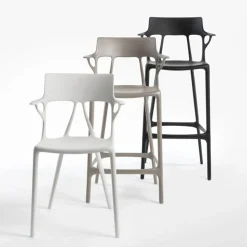 Tabouret Haut A.I Plastique/ 75 Cm - Concu Par Intelligence Artificielle - Recycle - Kartell